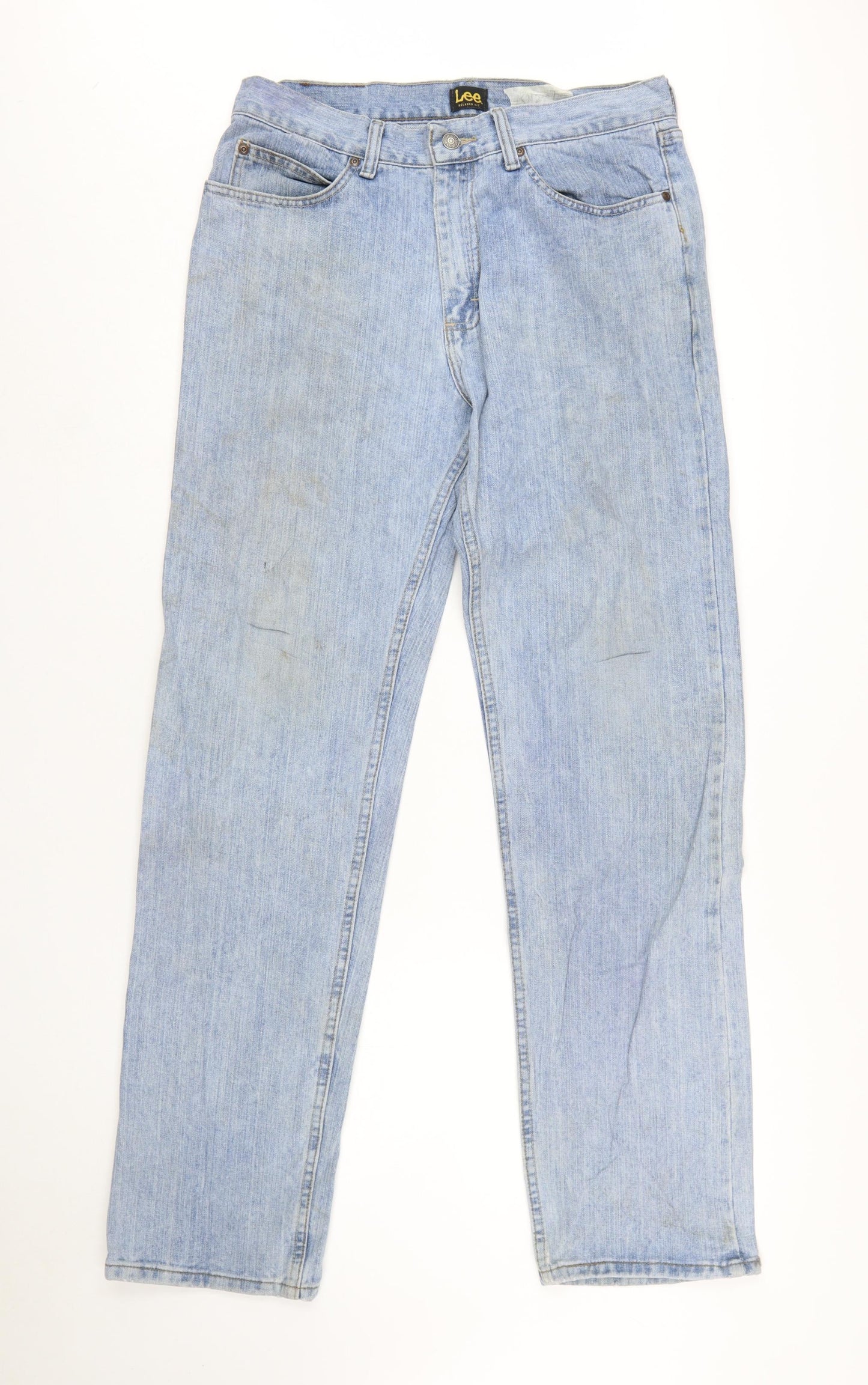 Lee Men's Blue Relaxed Fit Straight Leg Jeans Size 32x34