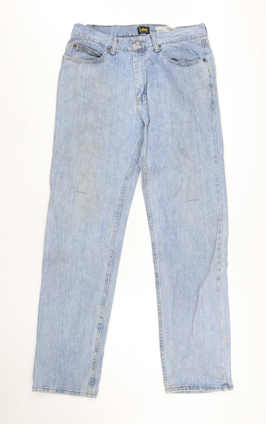 Lee Men's Blue Relaxed Fit Straight Leg Jeans Size 32x34