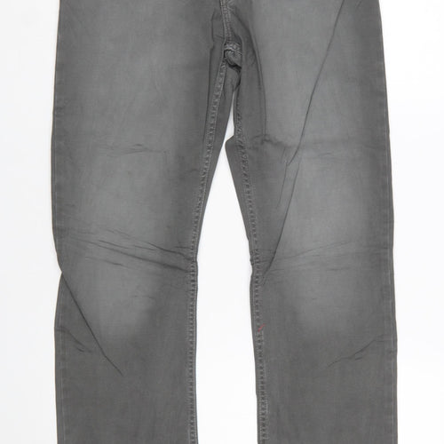 Wrangler Men's Grey Straight Fit Jeans 32x30 Regular Mid Rise