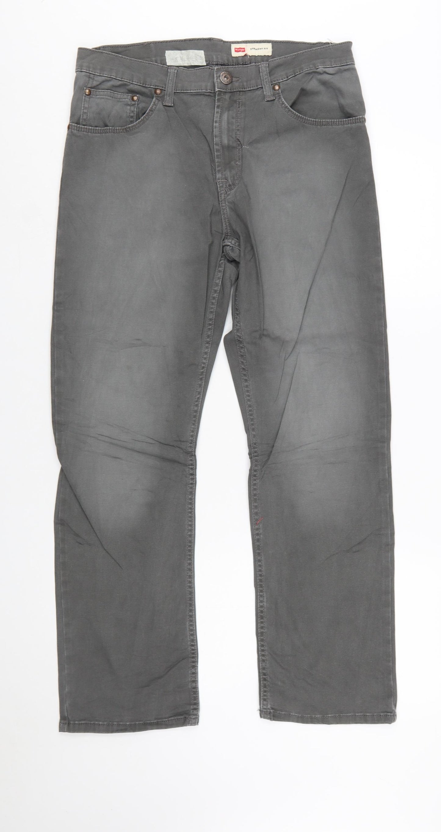 Wrangler Men's Grey Straight Fit Jeans 32x30 Regular Mid Rise