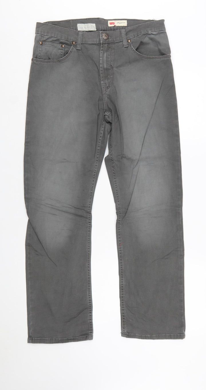 Wrangler Men's Grey Straight Fit Jeans 32x30 Regular Mid Rise