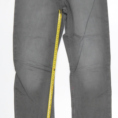 Wrangler Men's Grey Straight Fit Jeans 32x30 Regular Mid Rise