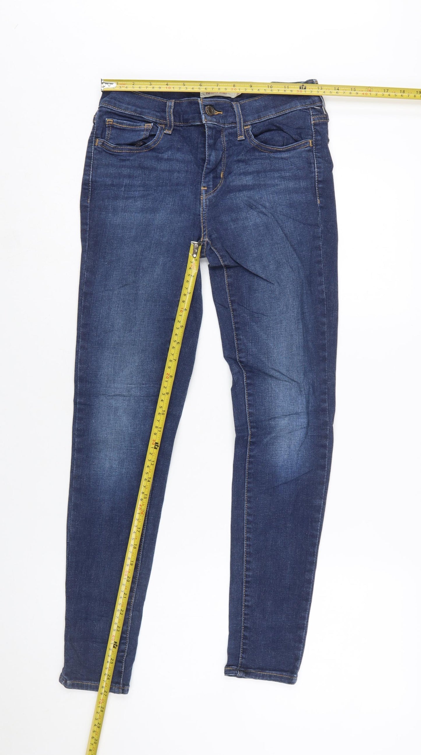 Levi's Women's Blue 710 Super Skinny Jeans Size 10 Mid Rise Denim