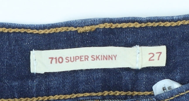 Levi's Women's Blue 710 Super Skinny Jeans Size 10 Mid Rise Denim