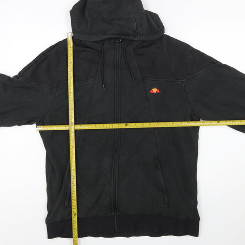 Ellesse Men Black Full Zip Hoodie Fleece Jacket Size L