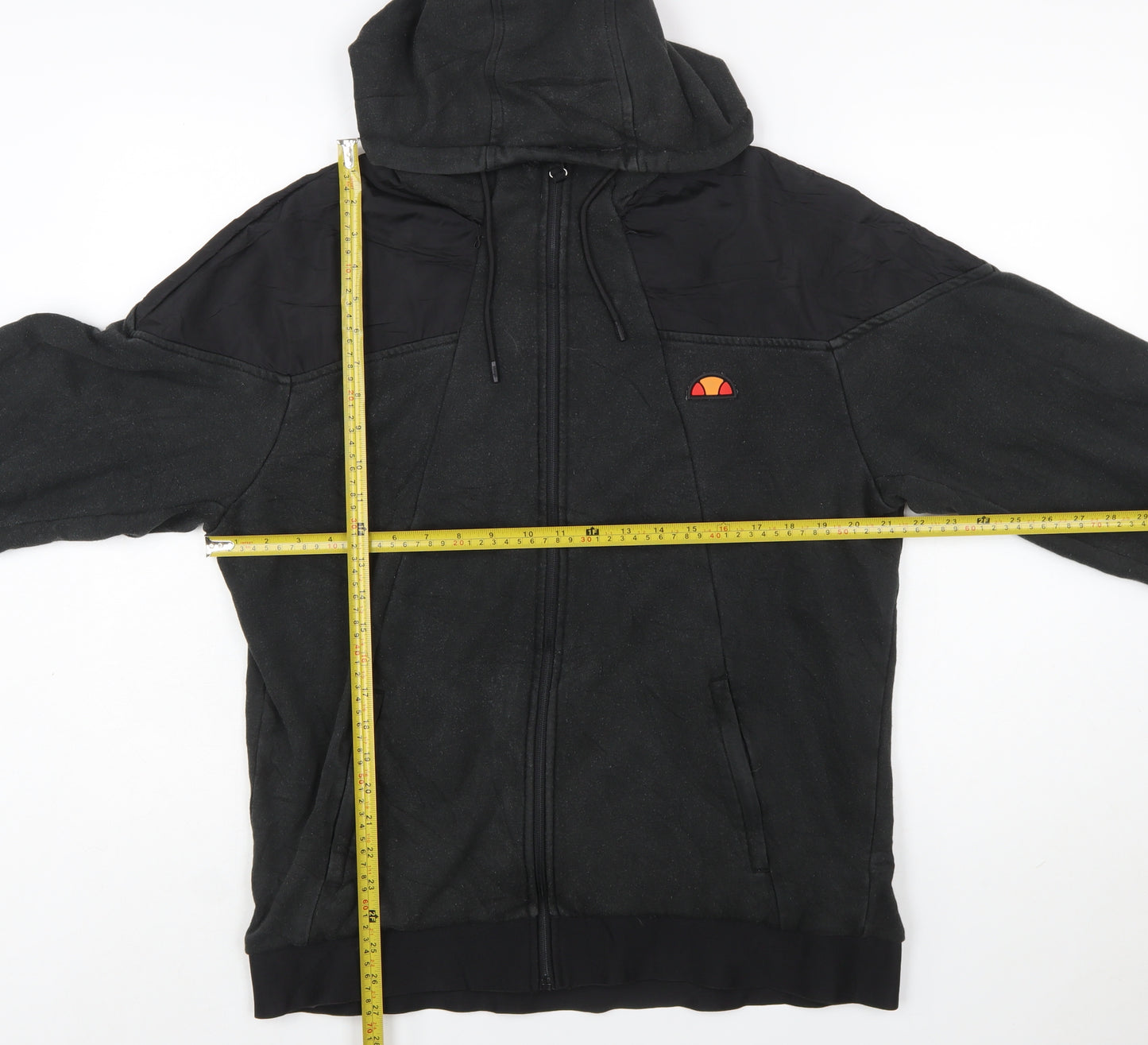 Ellesse Men Black Full Zip Hoodie Fleece Jacket Size L