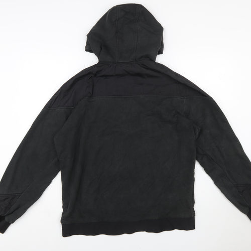 Ellesse Men Black Full Zip Hoodie Fleece Jacket Size L