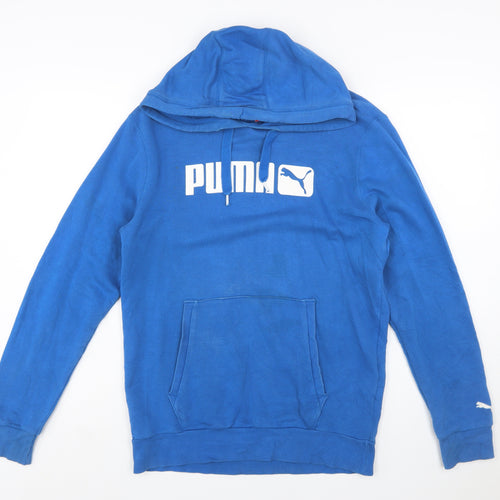 Puma Men Blue Pullover Hoodie Small Regular Fit Sports Style