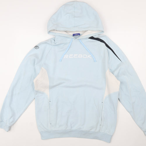 Reebok Men's Blue Pullover Hoodie M Logo Sportswear