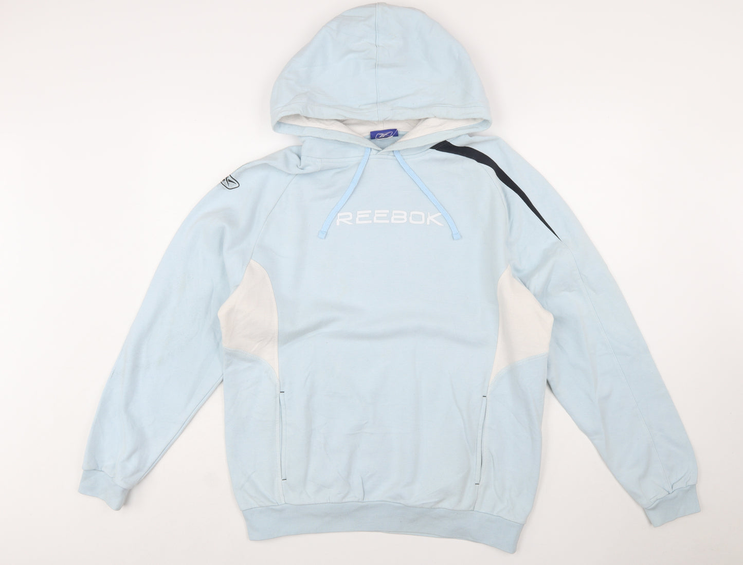 Reebok Men's Blue Pullover Hoodie M Logo Sportswear