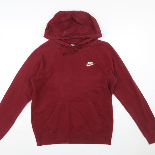 Nike Men's Red Pullover Hoodie Small Regular Fit Cotton Blend