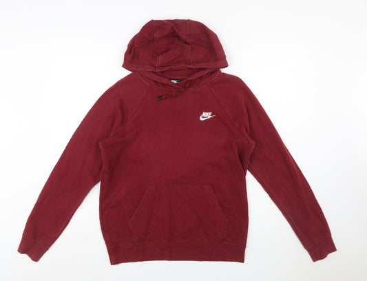 Nike Men's Red Pullover Hoodie Small Regular Fit Cotton Blend