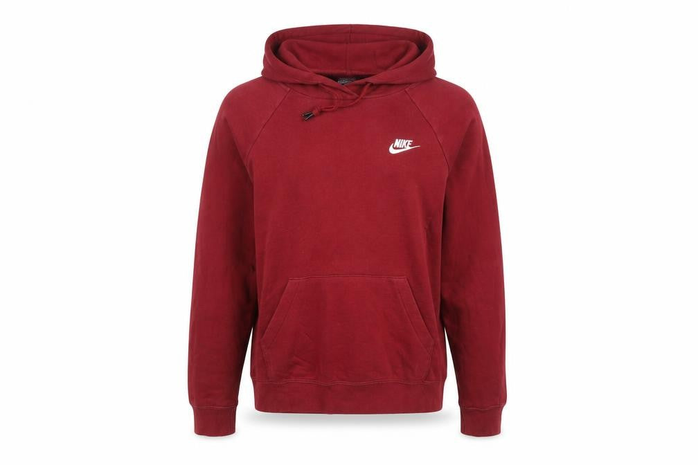 Front view of Nike Men's Red Pullover Hoodie Small Regular Fit Cotton Blend