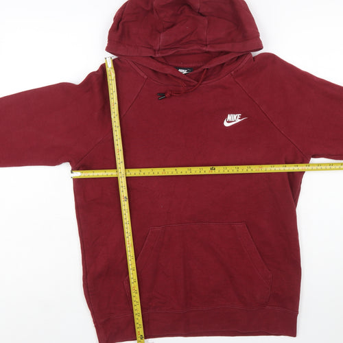 Nike Men's Red Pullover Hoodie Small Regular Fit Cotton Blend