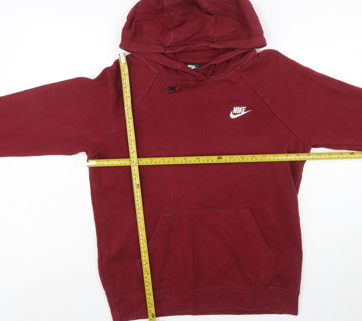 Nike Men's Red Pullover Hoodie Small Regular Fit Cotton Blend