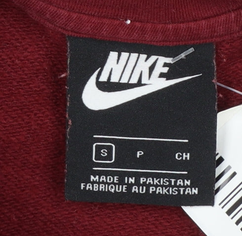 Nike Men's Red Pullover Hoodie Small Regular Fit Cotton Blend