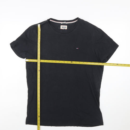Hilfiger Denim Men's Black Cotton Crew Neck T-Shirt Size L