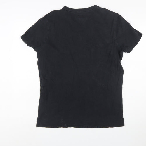 Hilfiger Denim Men's Black Cotton Crew Neck T-Shirt Size L