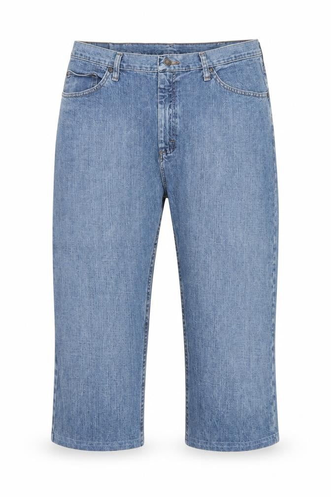Front view of Wrangler Women Blue 40 Straight Leg Denim Jeans