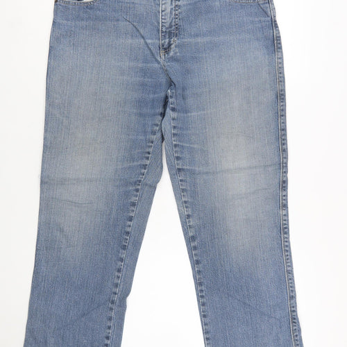 Lee Women Blue 14 Regular Straight Comfort Waist Denim Jeans