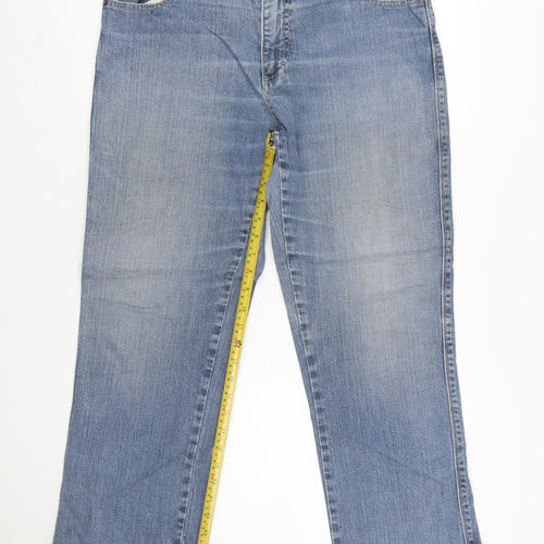 Lee Women Blue 14 Regular Straight Comfort Waist Denim Jeans