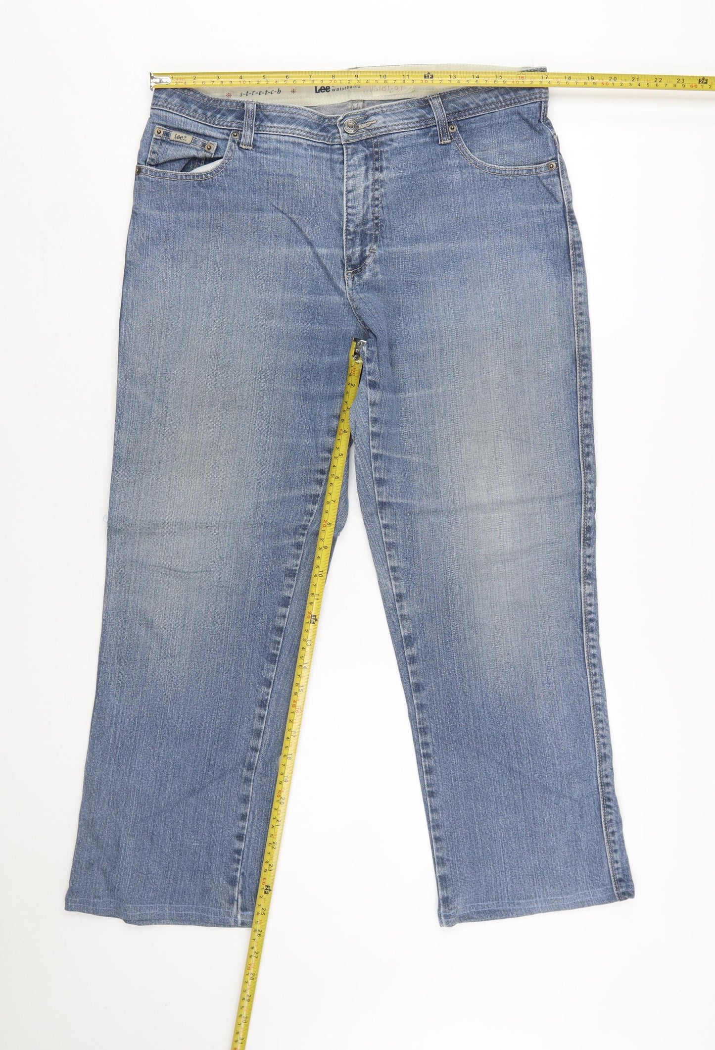 Lee Women Blue 14 Regular Straight Comfort Waist Denim Jeans