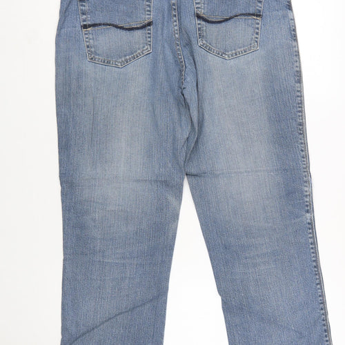 Lee Women Blue 14 Regular Straight Comfort Waist Denim Jeans