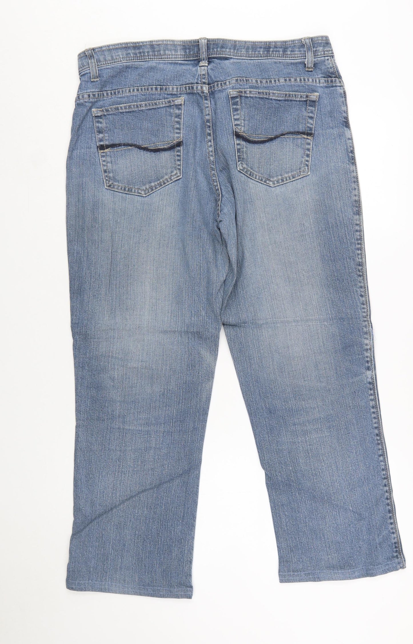 Lee Women Blue 14 Regular Straight Comfort Waist Denim Jeans