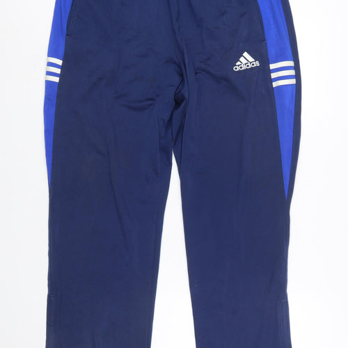Adidas Men's Blue L Sweatpants Trousers with Ankle Zip