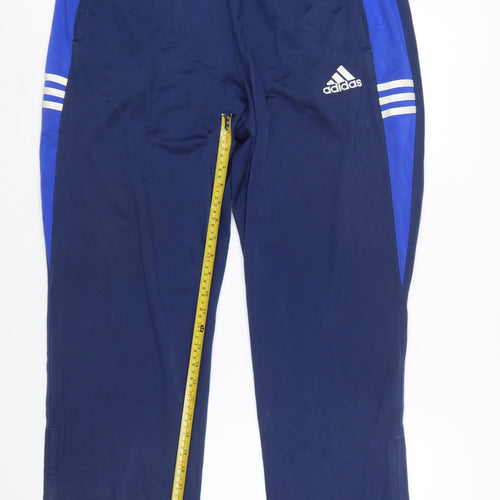 Adidas Men's Blue L Sweatpants Trousers with Ankle Zip