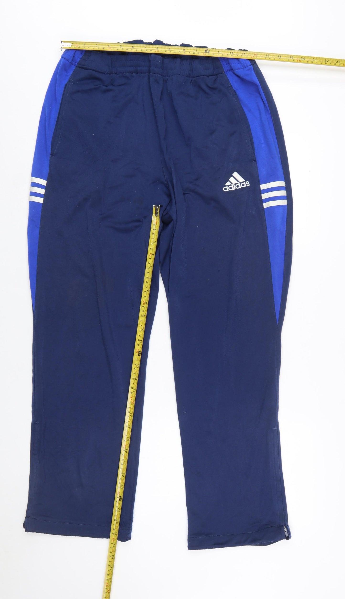 Adidas Men's Blue L Sweatpants Trousers with Ankle Zip