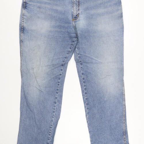 Wrangler Men's Blue 42x32 Straight Fit Denim Jeans
