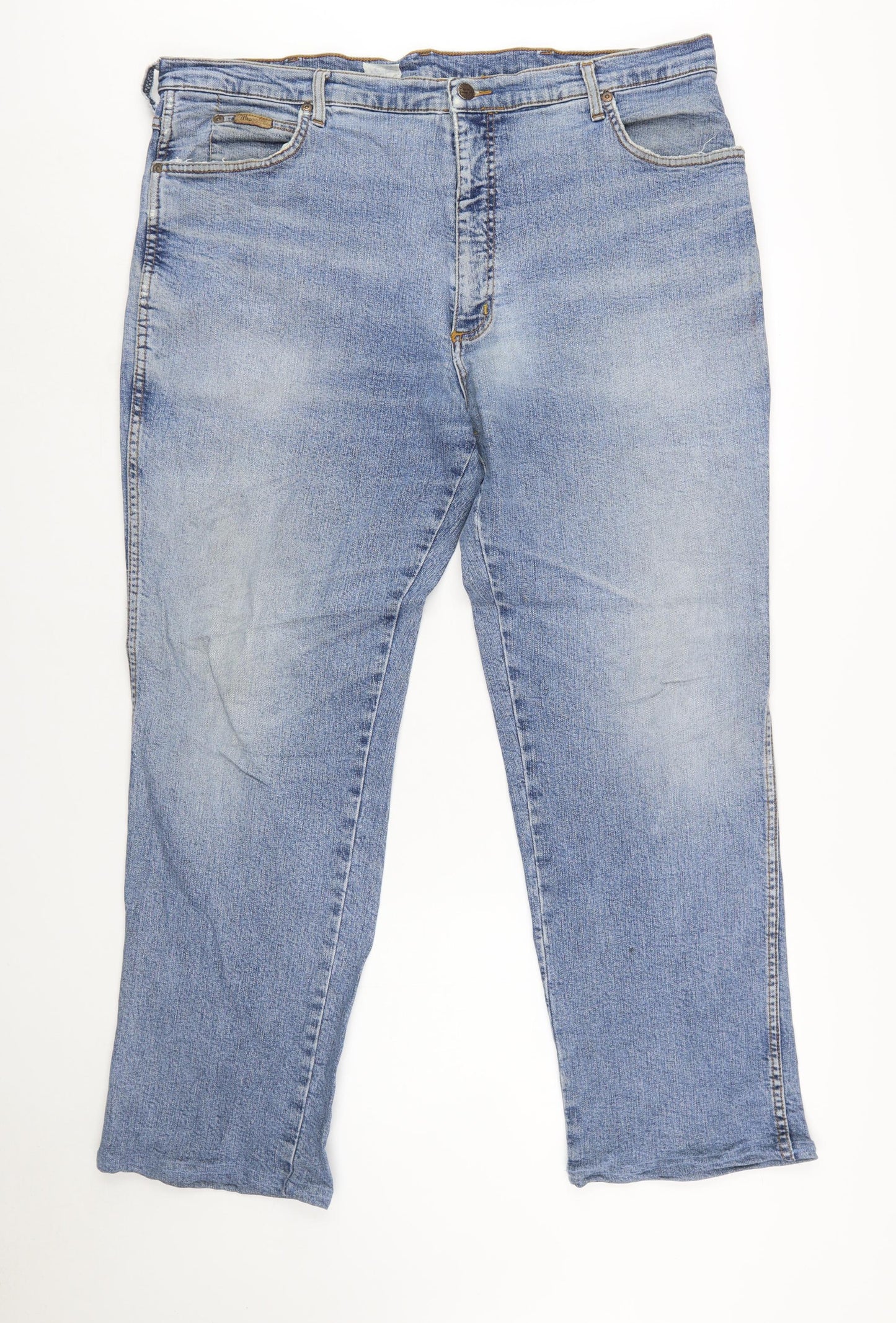 Wrangler Men's Blue 42x32 Straight Fit Denim Jeans