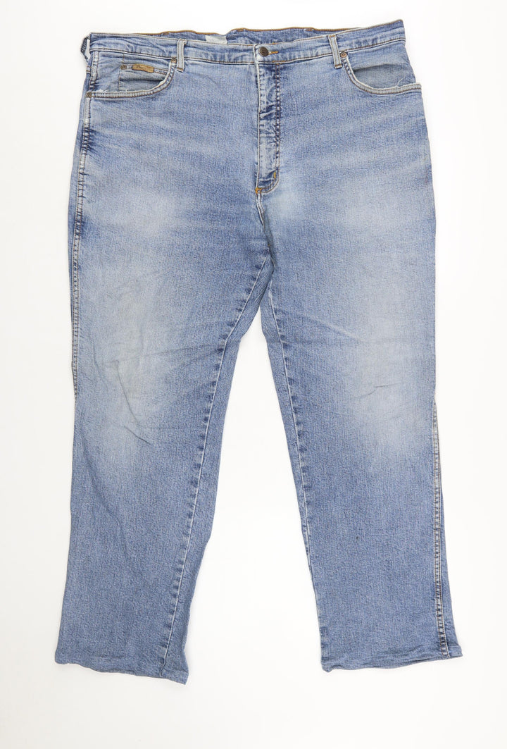 Wrangler Men's Blue 42x32 Straight Fit Denim Jeans