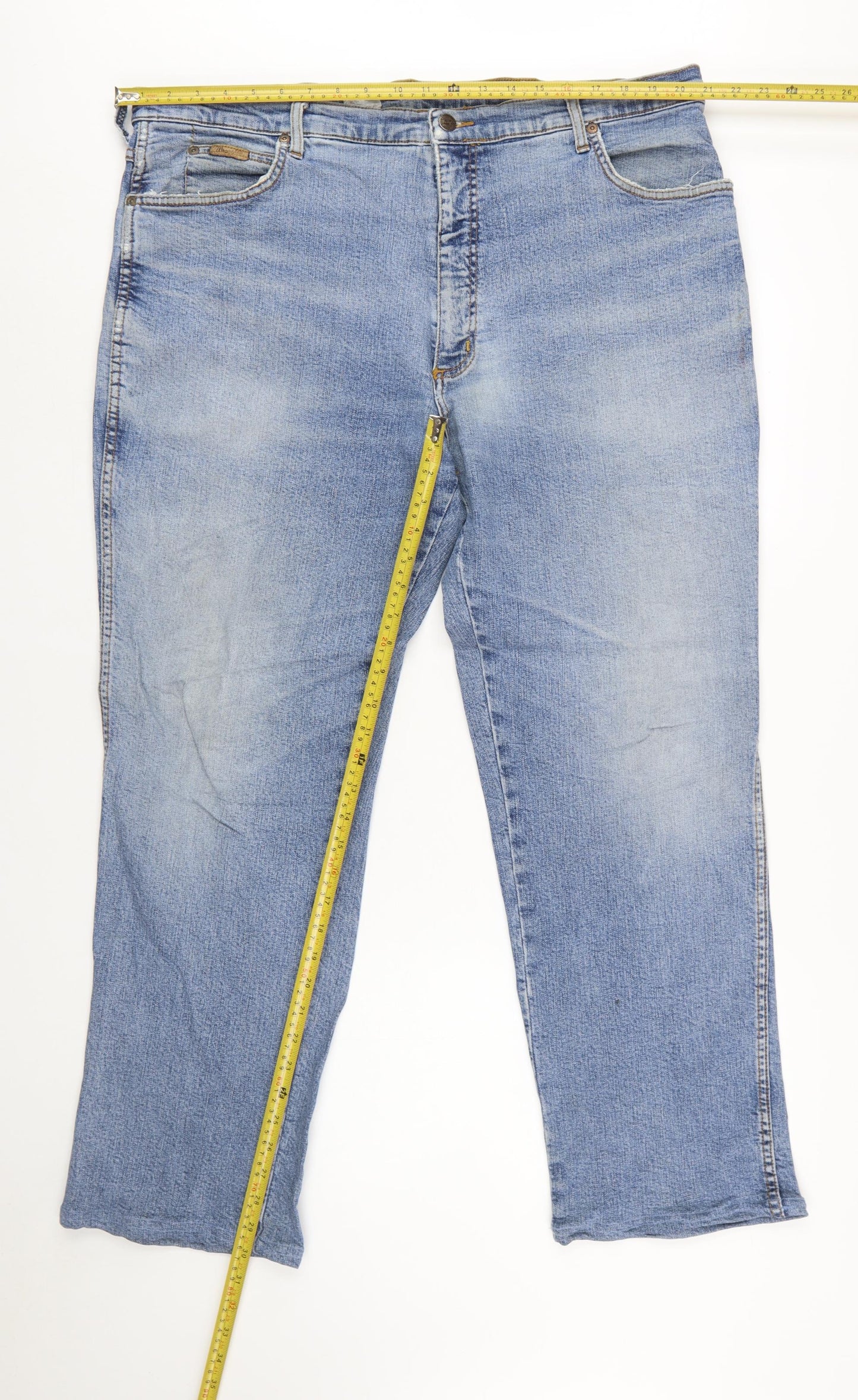 Wrangler Men's Blue 42x32 Straight Fit Denim Jeans