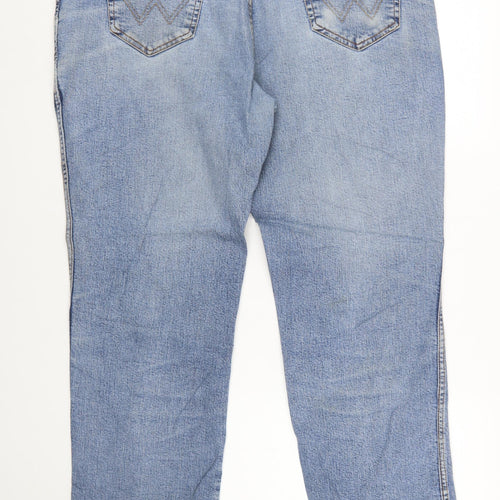 Wrangler Men's Blue 42x32 Straight Fit Denim Jeans