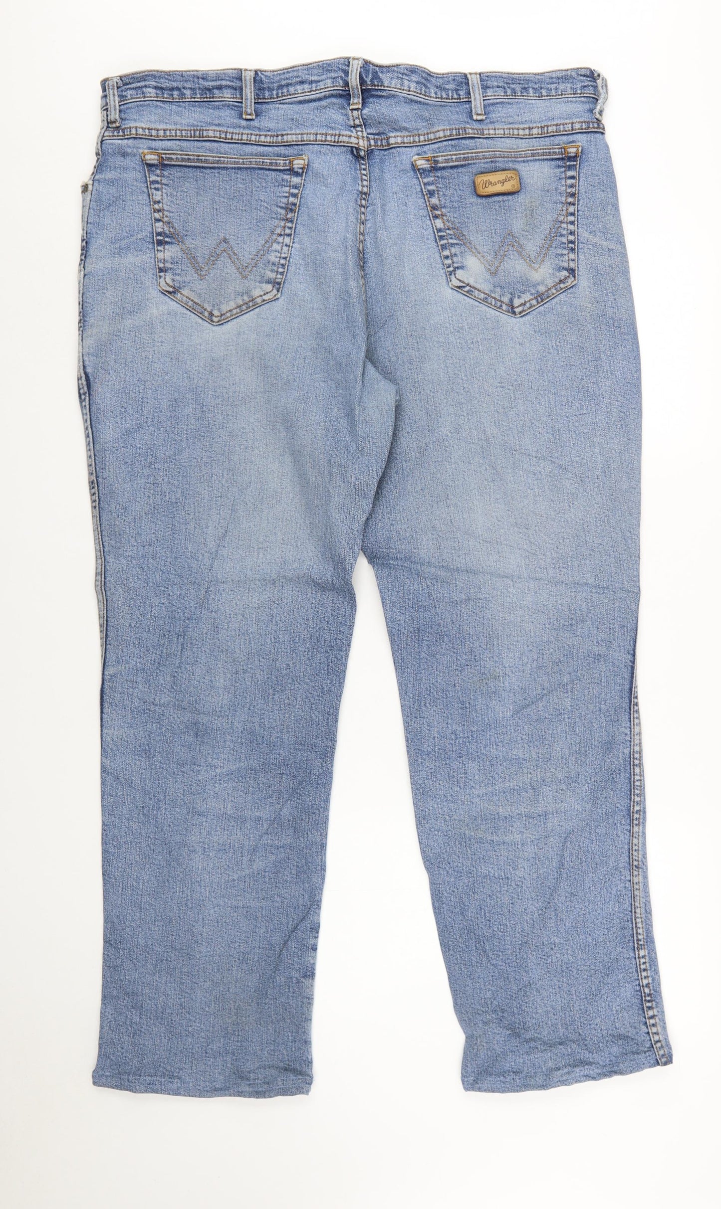 Wrangler Men's Blue 42x32 Straight Fit Denim Jeans