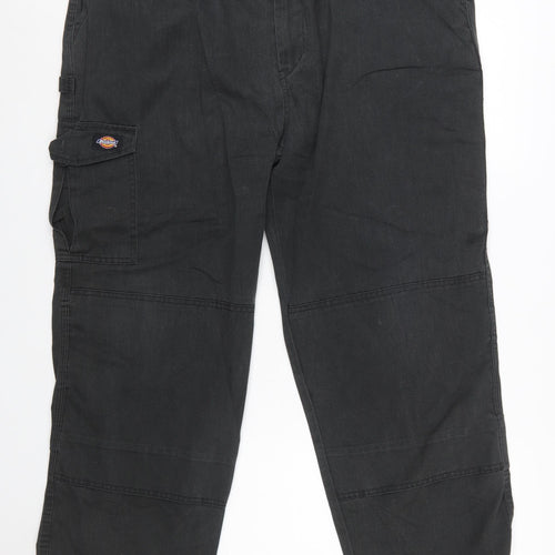 Dickies Men's Black Cargo Work Trousers Size S 40in Waist