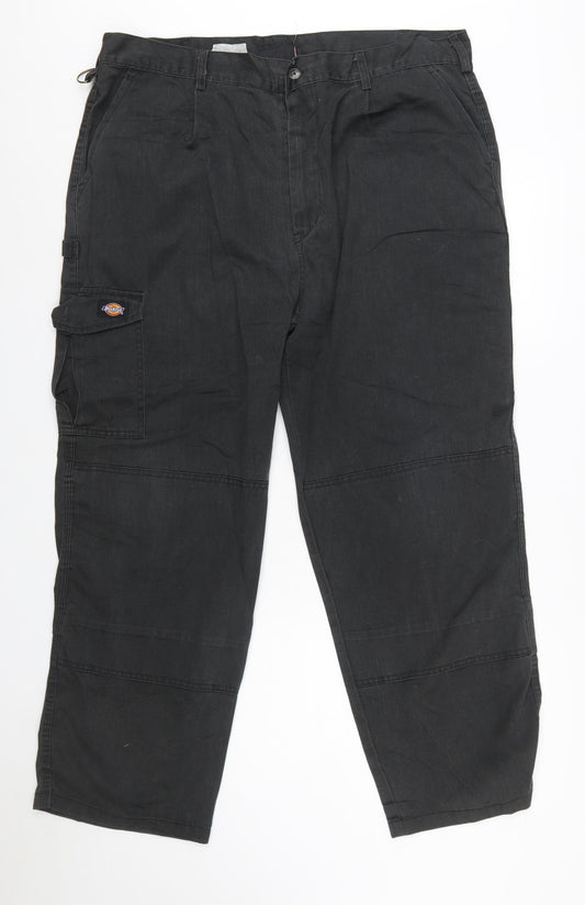 Dickies Men's Black Cargo Work Trousers Size S 40in Waist
