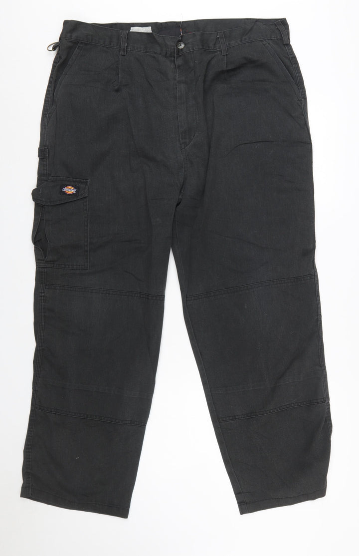 Dickies Men's Black Cargo Work Trousers Size S 40in Waist