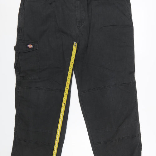Dickies Men's Black Cargo Work Trousers Size S 40in Waist