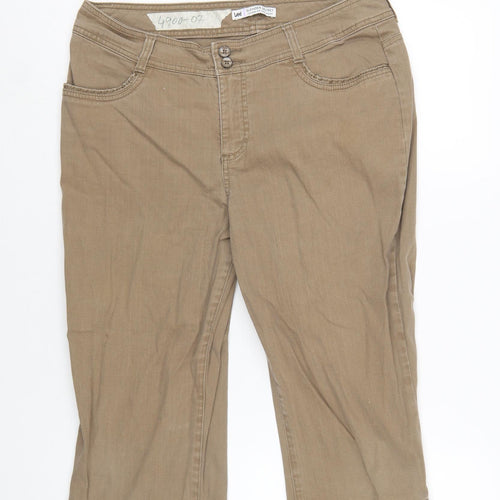 Lee Women’s Beige Capri Trousers Size 12 Cotton Stretch