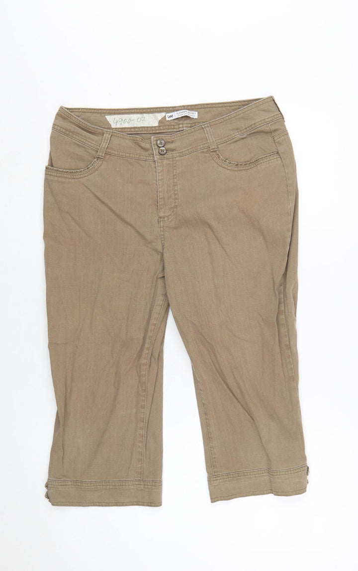 Lee Women’s Beige Capri Trousers Size 12 Cotton Stretch