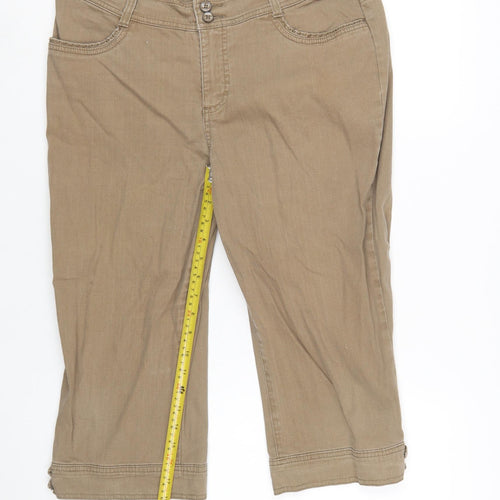 Lee Women’s Beige Capri Trousers Size 12 Cotton Stretch