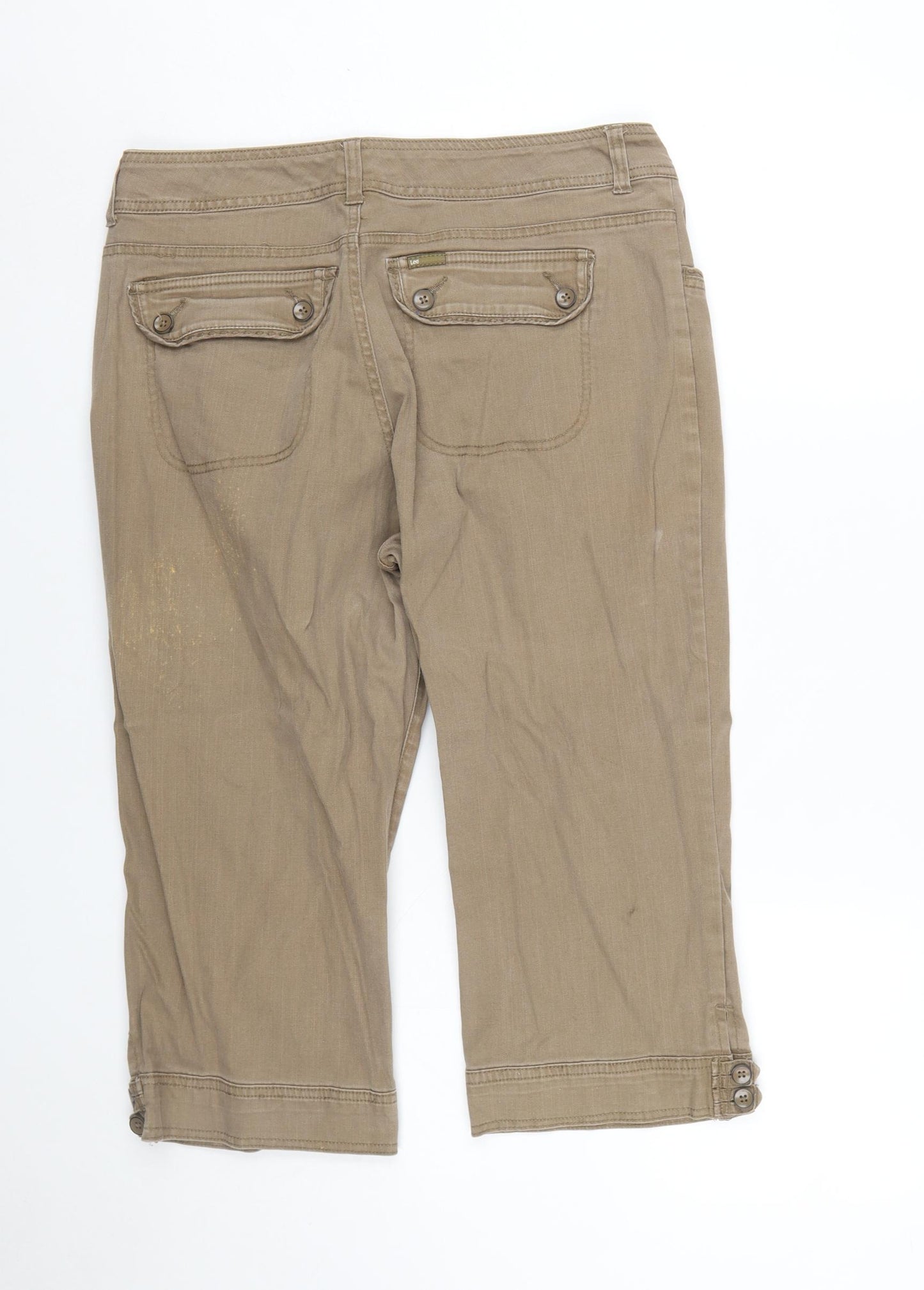 Lee Women’s Beige Capri Trousers Size 12 Cotton Stretch
