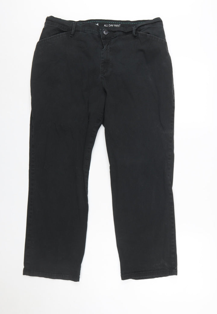 Lee Women's Black Chino Trousers Size 14 Petite Stretch Cotton