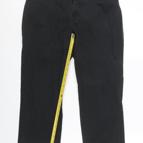 Lee Women's Black Chino Trousers Size 14 Petite Stretch Cotton
