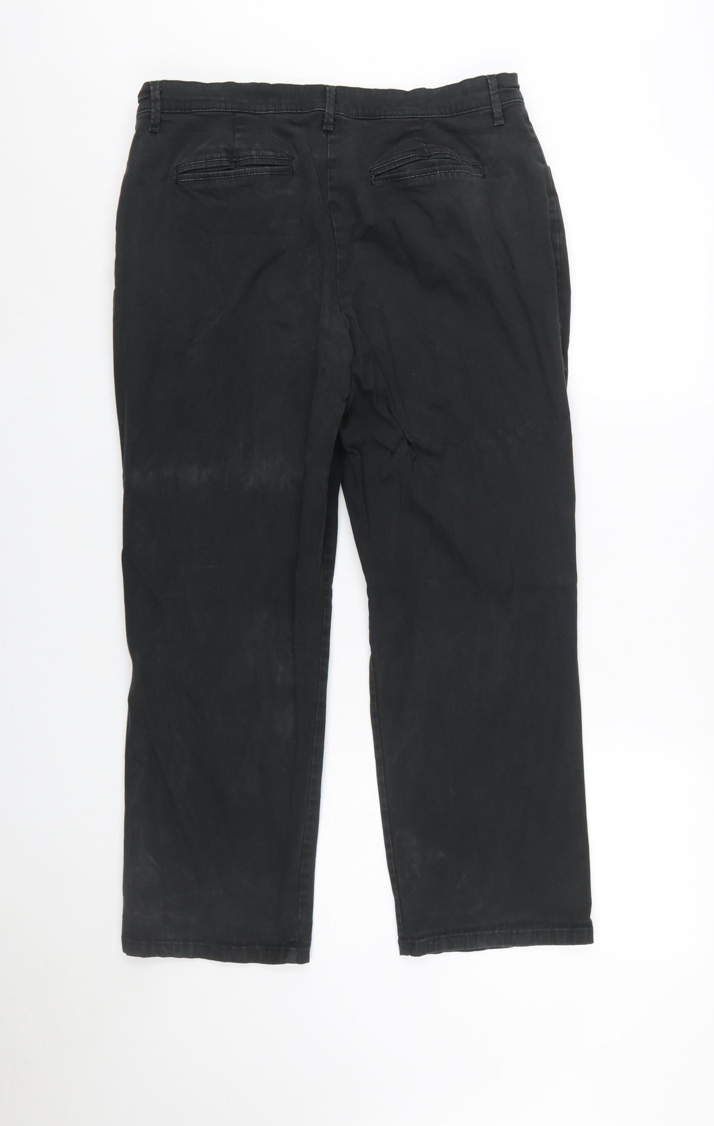 Lee Women's Black Chino Trousers Size 14 Petite Stretch Cotton