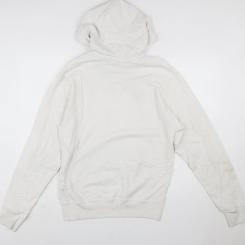 Champion Men’s White Pullover Hoodie Small Fleece Logo Athleticwear