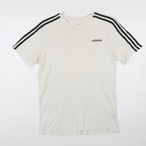 Adidas Boys White 15-16 Years T-Shirt Short Sleeve Crew Neck Sports Top